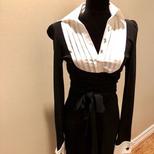Diane Von Furstenberg tux style dress